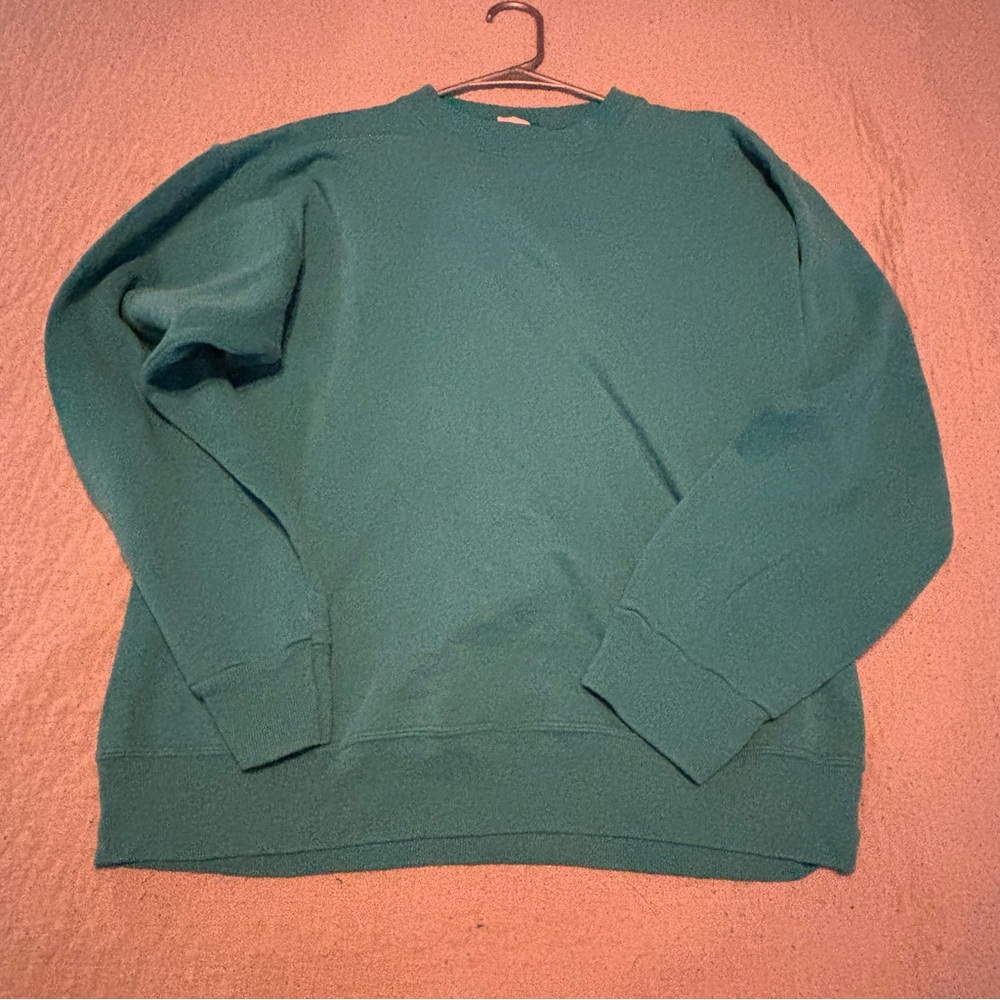 Vintage Ultra Fleece Crewneck Sweatshirt Teal Made in USA L